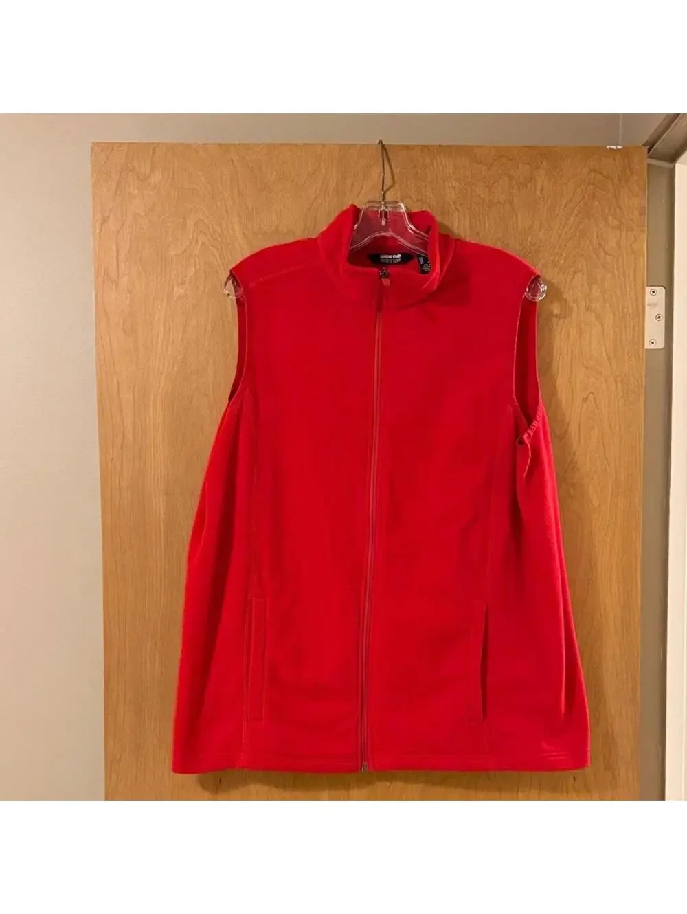 Lands' End Vibrant Red Women's Vest - Picture 1 of 5